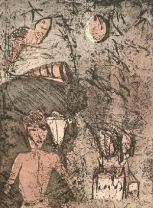 E. T. A. Hoffmann - Das Majorat Rolandsitten - The House - etching by Elke Rehder