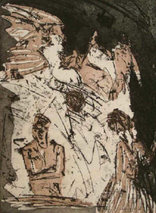 E. T. A. Hoffmann - Das Majorat(Rolandsitten - The Wolf - etching by Elke Rehder