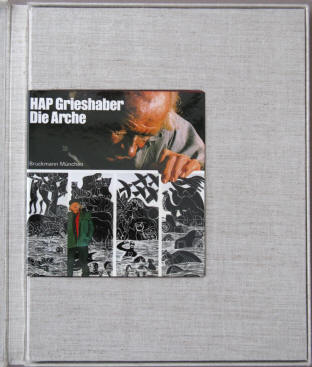 Die Arche II von HAP Grieshaber mit dem Buch in der Kassette.