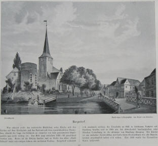 Hamburg Bergedorf Kirche und Pastorat um 1835