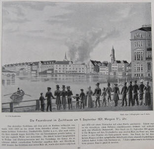 Feuer im Hamburger Zuchthaus am 11. September 1831.
