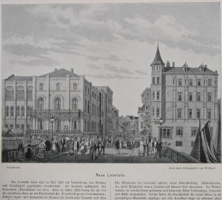 Hamburg Bleichenbrücke 1855 "Neue Lesehalle" Gesellschaft zur Vermehrung von Bildung etc.