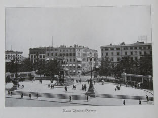 Kaiser Wilhelm Denkmal in Hamburg um 1900