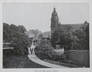 Die Post am Stephansplatz und Botanischer Garten ca. 1904