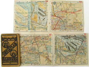 Orfix Plan von Hamburg, Altona - Wandsbek  um 1925.