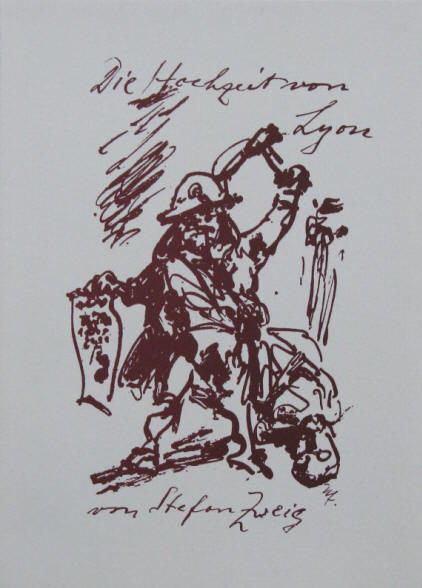 Einband Cover von Hans Fronius zu "Die Hochzeit von Lyon" von Stefan Zweig