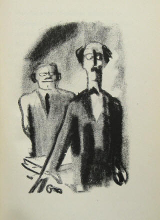Illustration von Hans Fronius gegenüber der Seite 180 zum Text der Schachnovelle