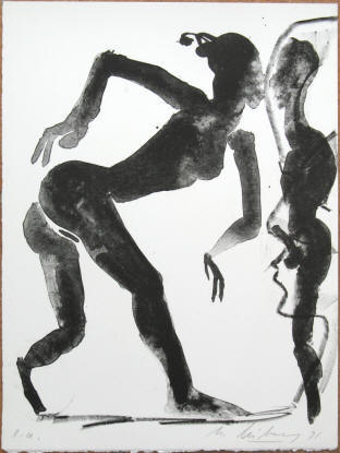 Lithografie von Helge Leiberg signiert und datiert 1991.