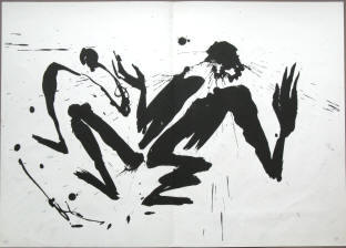 Lithographie Entwurf von 1994 von Helge Leiberg.