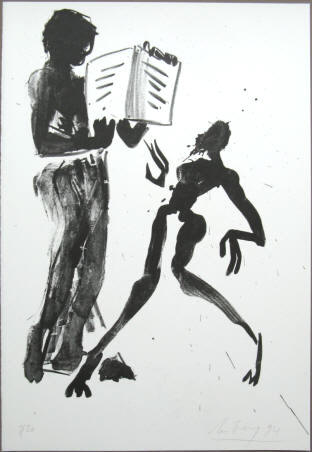 Helge Leiberg Lithographie Auflage 20 nummeriert und signiert, 1994.