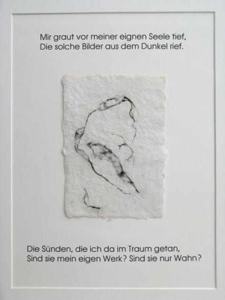 Hermann Hesse Gedicht Traum Papierobjekt der Künstlerlin Elke Rehder. Unikat 1996 signiert.