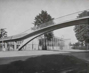 Hamburg, Brücke über die Jungiusstraße von den Architekten Herbert Sprotte und Peter Neve.