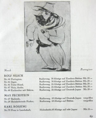 Radierungen von Rolf Nesch und Max Pechstein und Holzschnitt von Karl Rössing.