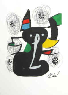 Joan Miró - La Mélodie Acide no. 3 - Original color lithograph. Edition of 1500, numbered and signed lithographs.