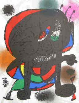 Joan Miró - Original color lithograph number III by Joan Miró from the book Litografo Vol. III Format 31,8 x 24,7 cm. Original color lithograph with printed remark on the back: "Litografía original III". 