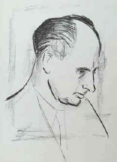 Felix Walner - Bildnis Senator Nevermann Hamburg. Lithographie 1952 signiert.