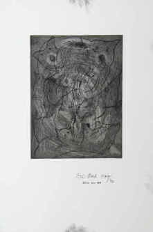 Künstler Dieter Roth Komposition IV. Original Radierung mit Kaltnadel 1992 von Diter Rot signiert.