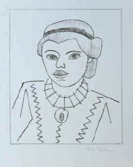 Künstler Rolf Diener, Rolf - Porträt einer Frau. Original Bleistiftzeichnung von Rolf Diener signiert.