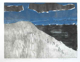 Ruth Eckstein - The outermost place. Original color woodcut on Japanese paper pnumbered and signed by Ruth Eckstein. 