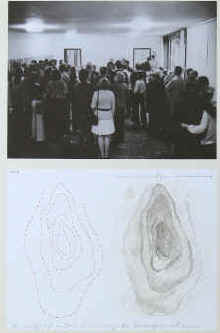 Franz Erhard Walther - "Museum Haus Lange Krefeld 1972. Blindobjekt - Nachzeichnung der Bodenformation". Original Farboffsetdruck 1974 von Franz Erhard Walther signiert.