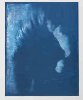 Eduard Franoszek - Titel "A - L 74".Handseite mit kleinem Finger auf der Kopierplatte in Grundfarbe Blau. Original Farblithographie von Eduard Franoszek 1974 signiert.