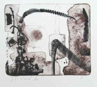 Strawalde (Jürgen Böttcher) - Vorort. Original Farblithographie von Strawalde signiert. Lithographie 1995.