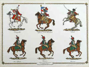 Gaston Girault lithographie: Chasseurs à cheval de la Garde impériale 1800 - 1815