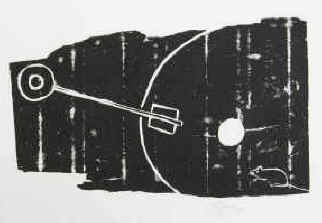 Felix Droese - "e-Schlüssel im Holz" aus der Serie "6 Schlüssel im Holz". Original Holzschnitt von Felix Droese 1995 signiert.