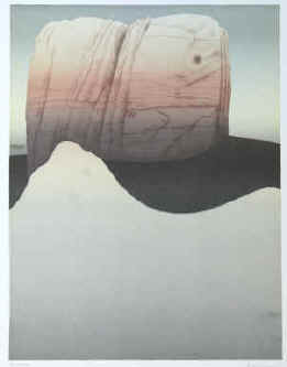 Alain Le Foll - Sans titre (Desert Rock II). Lithographie en couleurs signé par Alain Le Foll.