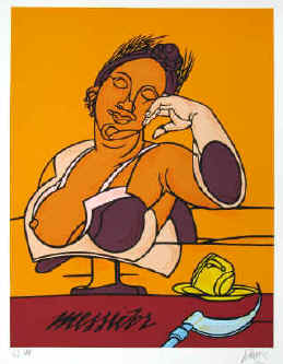 artist Valerio Adami - Messidor. Original color lithograph numbered and signed by Valerio Adami.