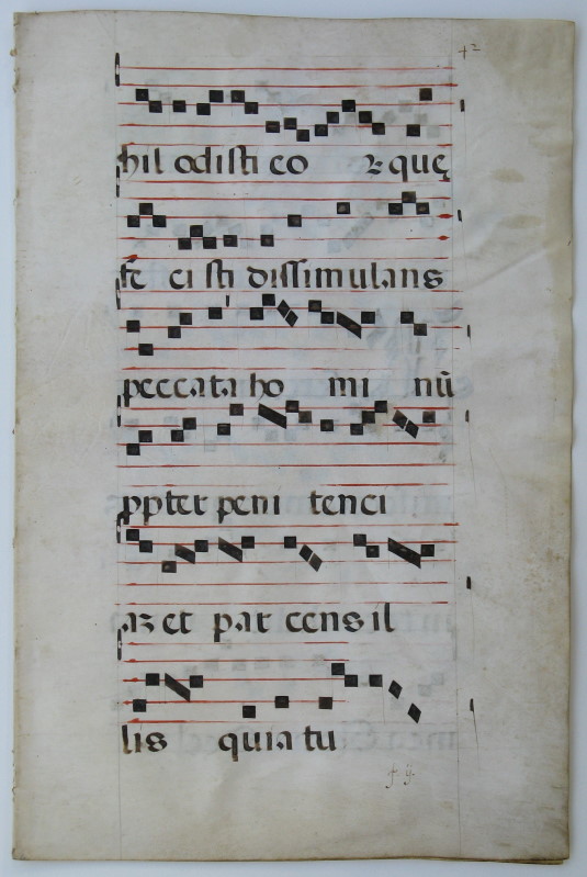Antiphonary - Antiphonario - Antiphonale manuscript with music notes and Latin text on parchment. Psalm 56, 2: