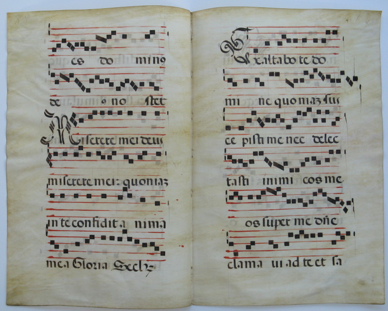 Antiphonale  21.9 x 28,7 inches .Psalm 56, 2: Miserere mei, Deus, miserere mei quoniam in te confidit anima mea 