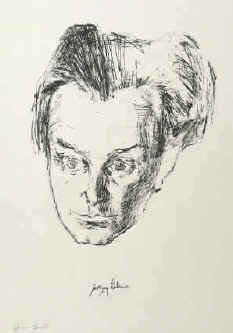 Wolfgang Liebeneiner Portrait. Original Lithographie. Porträt vom Künstler signiert.