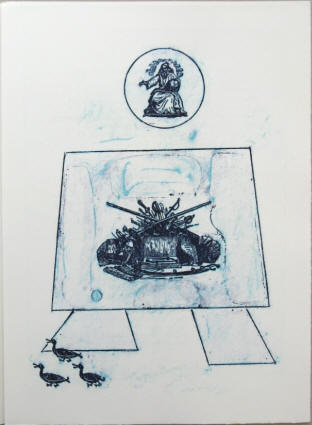 Original Farblithographie vom Künstler Max Ernst: Ballade Soldaten