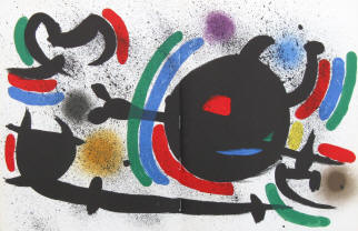 Lithographie X  von Joan Miro aus Der Lithograph I von Michel Leiris und  Fernand Mourlot.. Weber, Genf 1972.