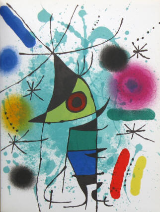 Lithografie XI  von Joan Miro aus Der Lithograph I von Michel Leiris und  Fernand Mourlot.. Weber, Genf 1972.