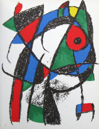 Joan Miro lithograph I from the French edition  Lithographe Vol 2. by  Maeght Editeur Paris 1975.