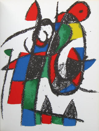  lithograph II by Joan Miro from the French edition:  Lithographe Vol 2. by  Maeght Editeur Paris 1975.
