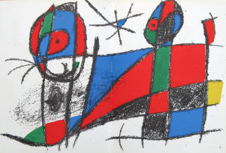  lithograph VI by Joan Miro from the French edition:  Lithographe Vol 2. by  Maeght Editeur Paris 1975.
