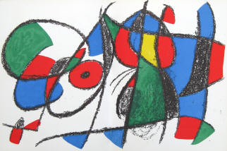 Lithographe VIII -  lithograph II by Joan Miro from the French edition:  Lithographe Vol 2. by  Maeght Editeur Paris 1975.