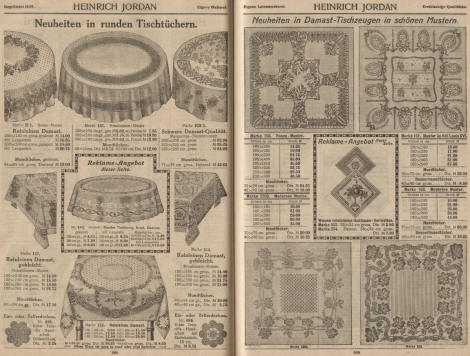 Tischtücher, Damast Tischdecken, Eis- oder Tellerdecken, Reinleinen Tischzeuge, Mundtücher, Servietten, Dessertmundtücher