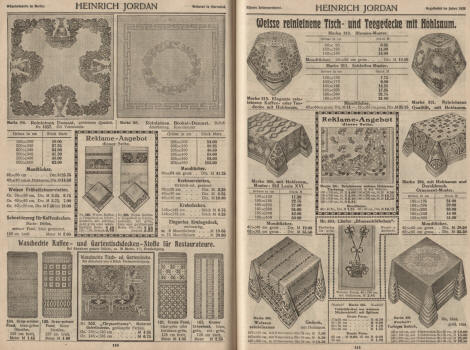 Brokat-Damast Tischtücher, Mundtücher, Frühstücksservietten, Krebsservietten, Krebsdecken, Kaffeedecken, Gartentischdecken, Teegedecke mit Hohlsaum, Tablettdecken mit Spitzen