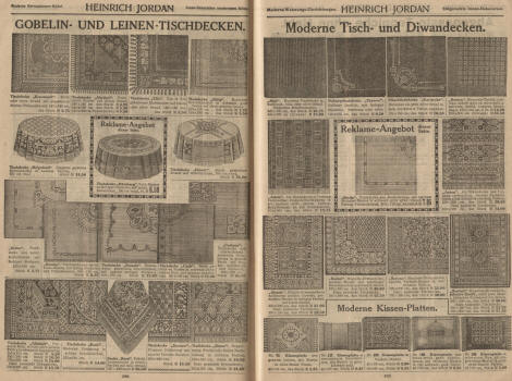 Tischdecken, Gobelin-Tischdecke, Leinentischdecken, Diwandecken, Moquette-Tischdecke, Plüschtischdecke, Mohairplüschdecke, Kissenplatte, Kissen-Platten