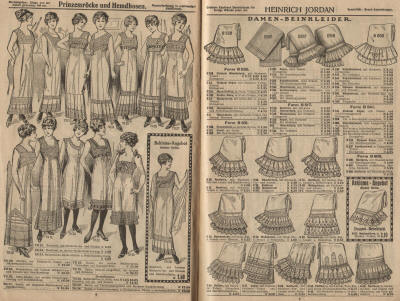 Damen Unterwäsche, Prinzessröcke  Stickerei,  India-Zephir, Battist, Valencienne Spitzen