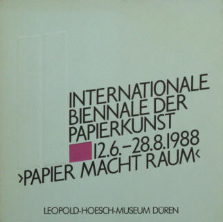 Dorothea Eimert Leopold Hoesch Museum Düren, 2. Internationale Biennale der Papierkunst 1988