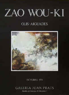 Zao Wou-Ki art exhibition poster Olis, Aiguades 1978 Galeria Joan Prats, Barcelona.