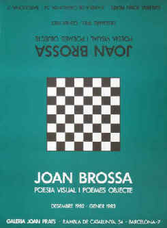 Schach Chess Poster von Joan Brossa. Poesia visual 1982  Barcelona.