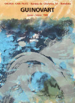 Josep Guinovart - Original color lithograph poster for the exhibition 1988 at Galeria Joan Prats, Barcelona.