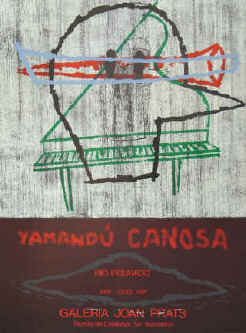 Yamandú Canosa - Rio Figurado. Lithograph. Original color lithograph poster for the exhibition 1987 at Galeria Joan Prats, Barcelona.