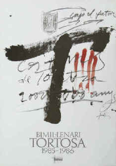 Antoni Tàpies - Bimil-Lenari Tortosa 1985 - 1986, 2000 anys, original color lithograph limited edition.